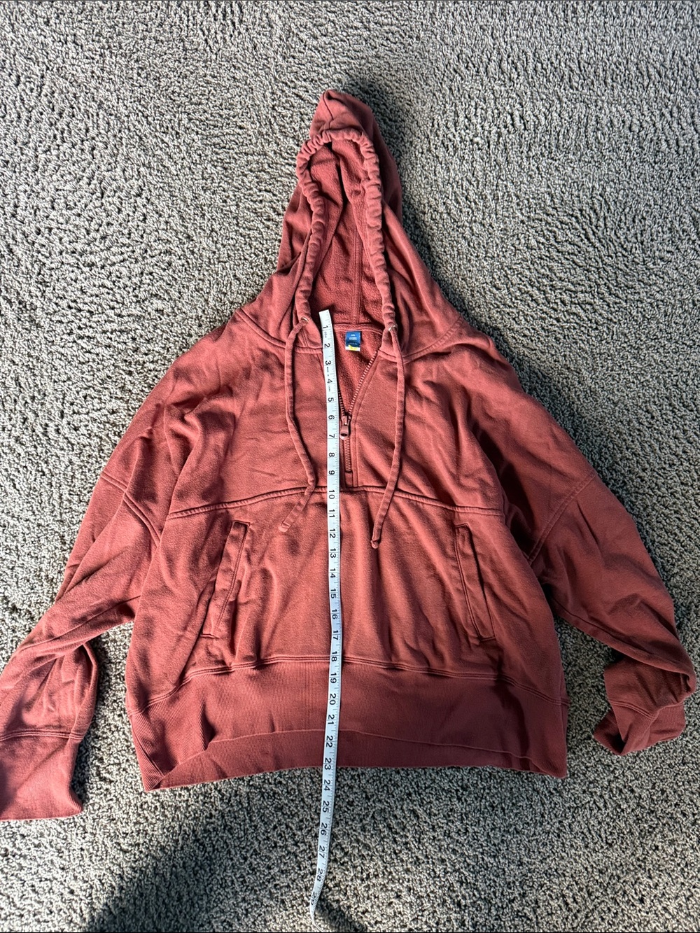 Old Navy oversized (2XL) Rust Red Hooded Pullover Sweatshirt
